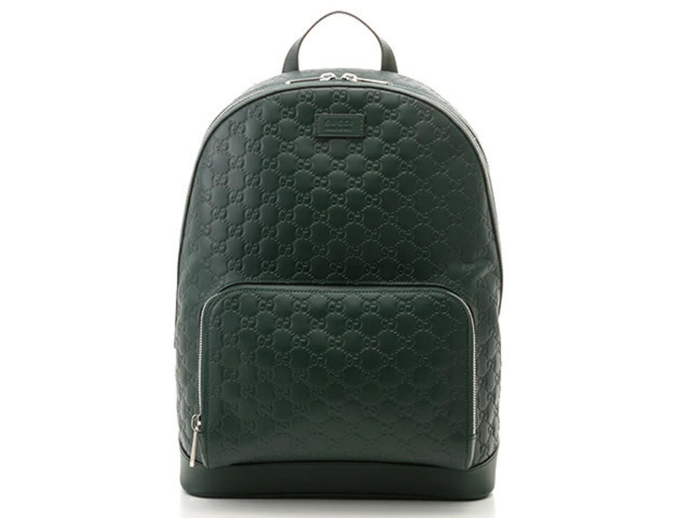 Gucci bag backpack Gucci Guccissima green calfskin